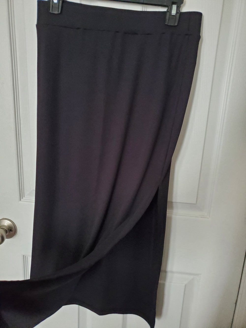 SHEIN Curve Black Ribbed Maxi Skirt